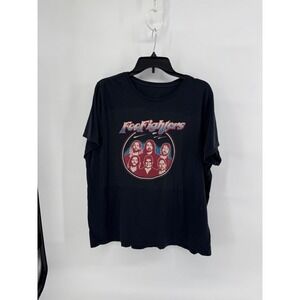 Foo Fighters Band Graphic T-Shirt Black Cotton Short Sleeve Crewneck 3XL